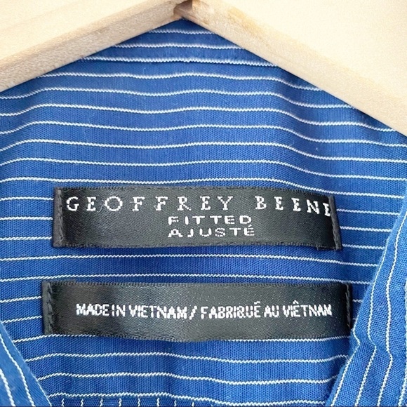GEOFFREY BEENE Men’s Striped Fitted Dress Shirt - Picture 5 of 6